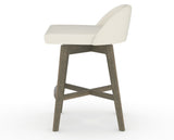 Canadel Downtown Swivel Counter or Bar Stool 8138 in YJ Faux Leather and 08 Shadow, side view