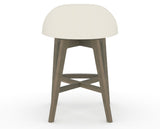 Canadel Downtown Swivel Counter or Bar Stool 8138 in YJ Faux Leather and 08 Shadow, back view