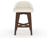 Canadel Downtown Swivel Counter or Bar Stool 8138 in YJ Faux Leather and 19 Cognac Washed, front view