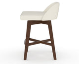 Canadel Downtown Swivel Counter or Bar Stool 8138 in YJ Faux Leather and 19 Cognac Washed, side view