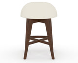 Canadel Downtown Swivel Counter or Bar Stool 8138 in YJ Faux Leather and 19 Cognac Washed, back view