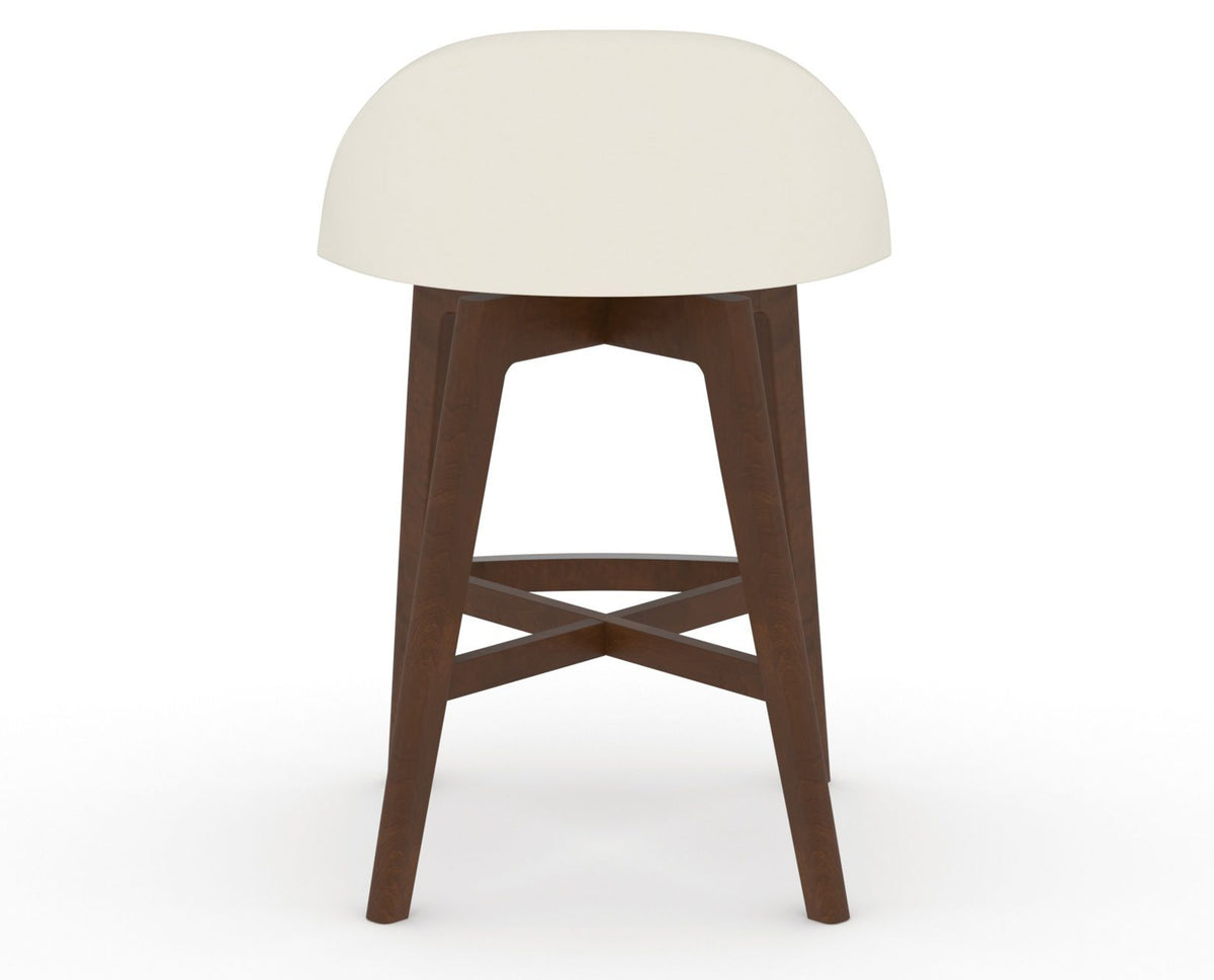 Canadel Downtown Swivel Counter or Bar Stool 8138 in YJ Faux Leather and 19 Cognac Washed, back view