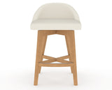 Canadel Downtown Swivel Counter or Bar Stool 8138 in YJ Faux Leather and 20 Caramel Washed, front view
