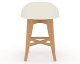 Canadel Downtown Swivel Counter or Bar Stool 8138 in YJ Faux Leather and 20 Caramel Washed, back view