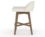 Canadel Downtown Swivel Counter or Bar Stool 8138 in YJ Faux Leather and 25 Pecan Washed, side view