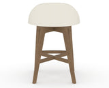 Canadel Downtown Swivel Counter or Bar Stool 8138 in YJ Faux Leather and 25 Pecan Washed, back view