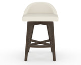 Canadel Downtown Swivel Counter or Bar Stool 8138 in YJ Faux Leather and 29 Hazelnut Washed, front view