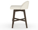 Canadel Downtown Swivel Counter or Bar Stool 8138 in YJ Faux Leather and 29 Hazelnut Washed, side view