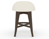 Canadel Downtown Swivel Counter or Bar Stool 8138 in YJ Faux Leather and 29 Hazelnut Washed, back view