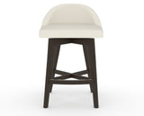 Canadel Downtown Swivel Counter or Bar Stool 8138 in YJ Faux Leather and 59 Davy's Grey, front view