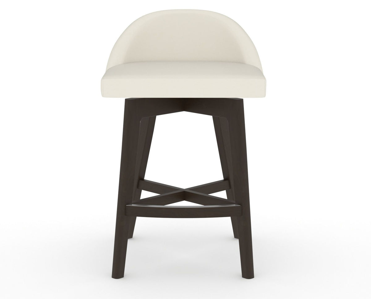 Canadel Downtown Swivel Counter or Bar Stool 8138 in YJ Faux Leather and 59 Davy's Grey, front view