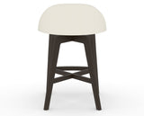 Canadel Downtown Swivel Counter or Bar Stool 8138 in YJ Faux Leather and 59 Davy's Grey, back view