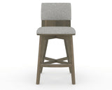 Canadel Downtown Swivel Counter or Bar Stool 8142 in 7C Fabric and 08 Shadow, front view