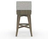 Canadel Downtown Swivel Counter or Bar Stool 8142 in 7C Fabric and 08 Shadow, back view