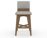 Canadel Downtown Swivel Counter or Bar Stool 8142 in 7C Fabric and 25 Pecan Washed, front view