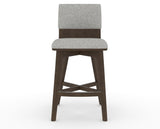 Canadel Downtown Swivel Counter or Bar Stool 8142 in 7C Fabric and 29 Hazelnut Washed, front view