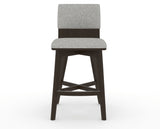 Canadel Downtown Swivel Counter or Bar Stool 8142 in 7C Fabric and 59 Davy's Grey, front view