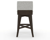 Canadel Downtown Swivel Counter or Bar Stool 8142 in 7C Fabric and 59 Davy's Grey, back view