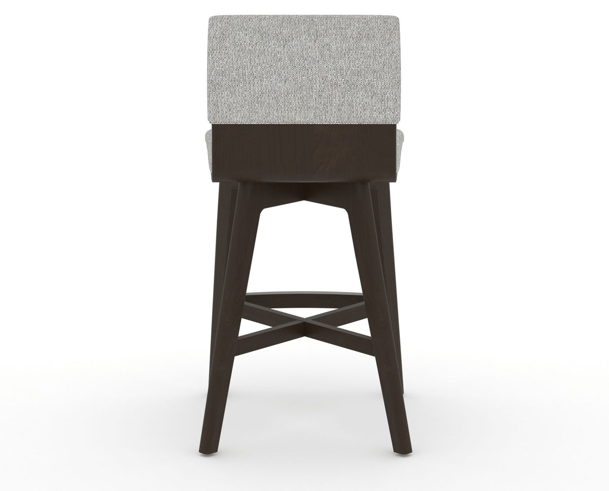 Canadel Downtown Swivel Counter or Bar Stool 8142 in 7C Fabric and 59 Davy's Grey, back view