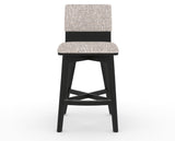 Canadel Downtown Swivel Counter or Bar Stool 8142 in FP Crypton® and 05 Peppercorn Washed, front view