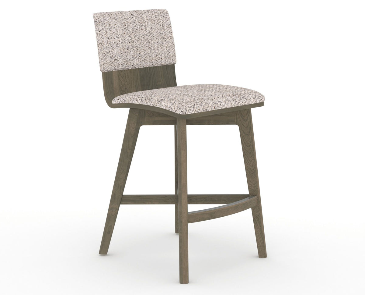 Canadel Downtown Swivel Counter or Bar Stool 8142 in FP Crypton® and 08 Shadow, three-quarter view