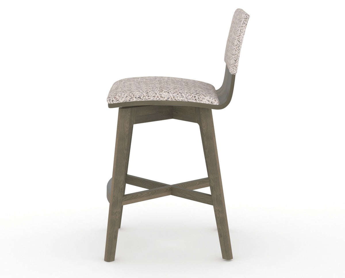 Canadel Downtown Swivel Counter or Bar Stool 8142 in FP Crypton® and 08 Shadow, side view