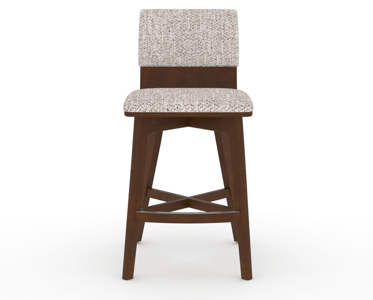 Canadel Downtown Swivel Counter or Bar Stool 8142 in FP Crypton® and 19 Cognac Washed, front view