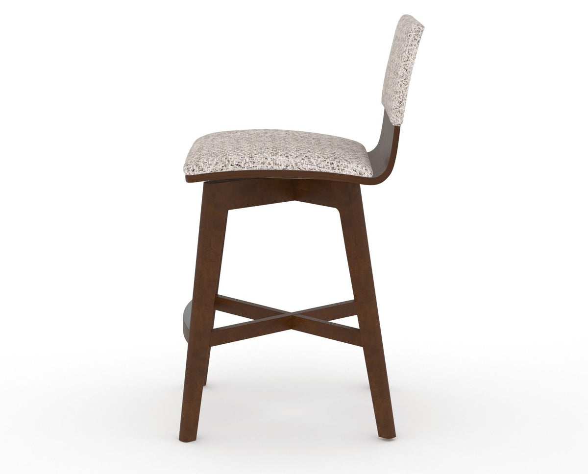 Canadel Downtown Swivel Counter or Bar Stool 8142 in FP Crypton® and 19 Cognac Washed, side view