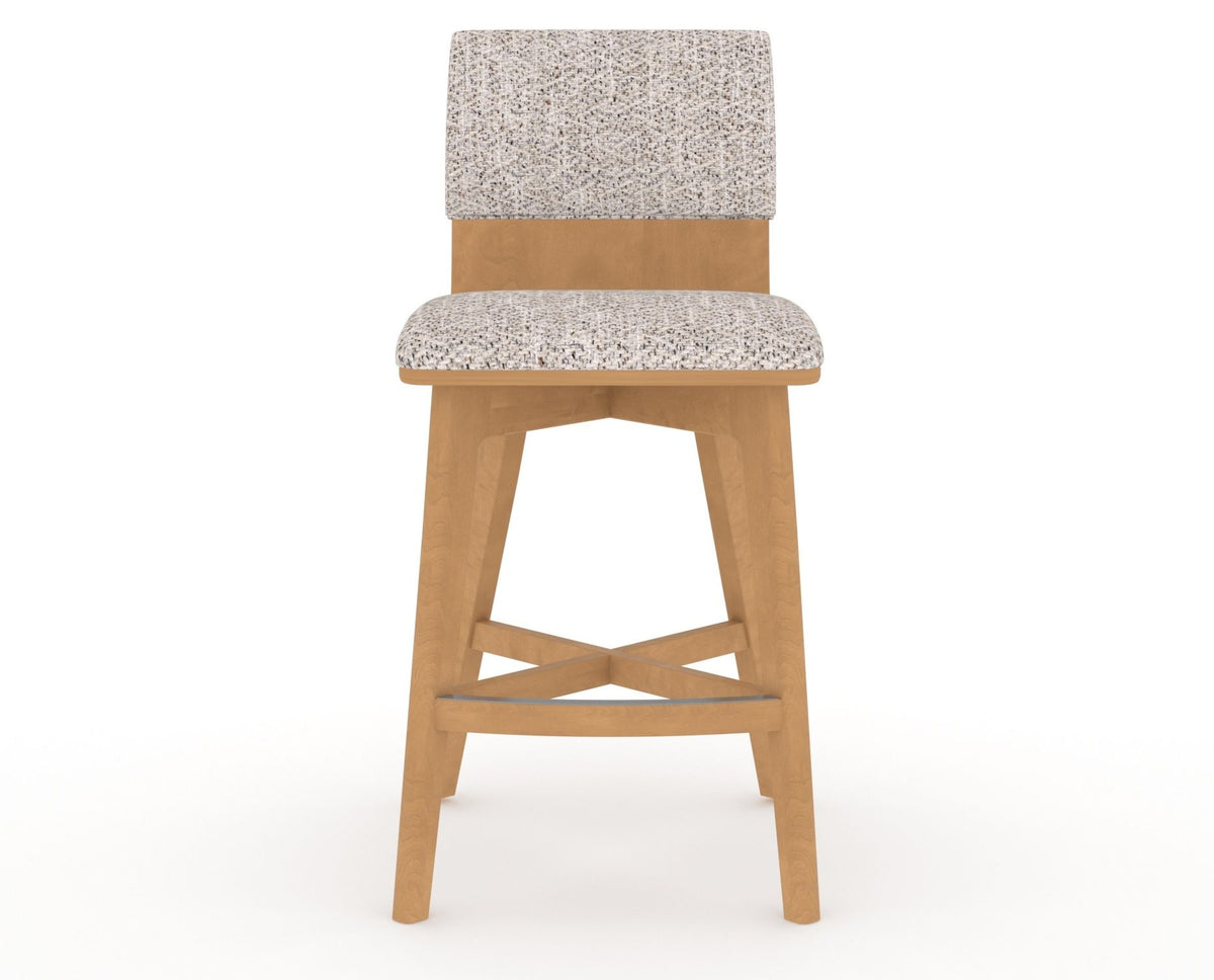 Canadel Downtown Swivel Counter or Bar Stool 8142 in FP Crypton® and 20 Caramel Washed, front view