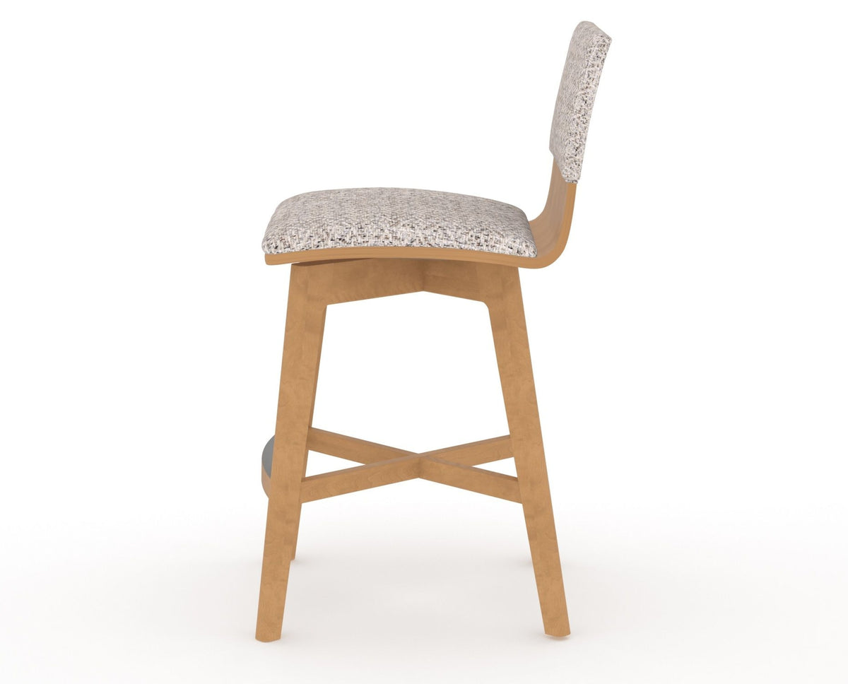Canadel Downtown Swivel Counter or Bar Stool 8142 in FP Crypton® and 20 Caramel Washed, side view
