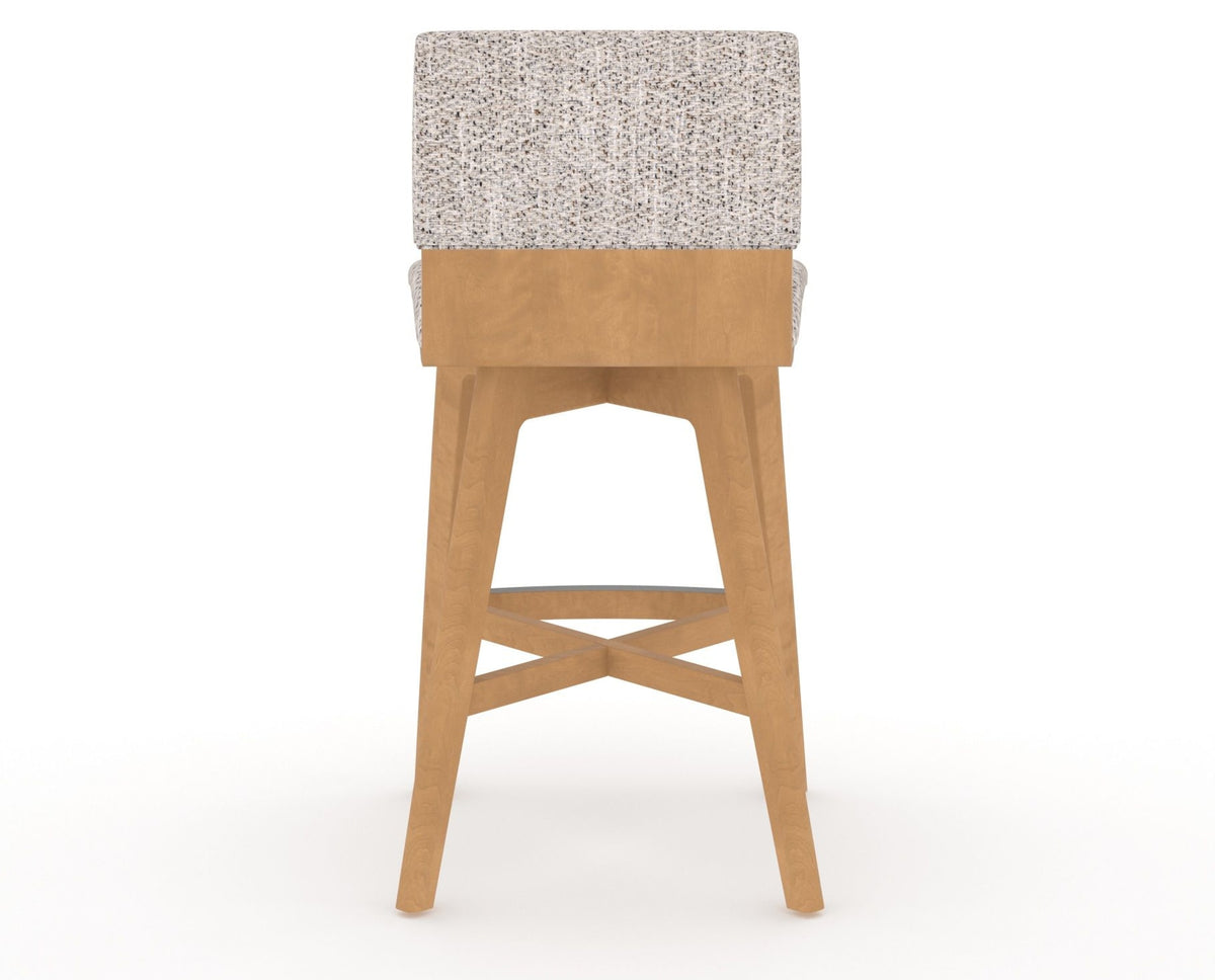 Canadel Downtown Swivel Counter or Bar Stool 8142 in FP Crypton® and 20 Caramel Washed, back view