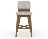 Canadel Downtown Swivel Counter or Bar Stool 8142 in FP Crypton® and 25 Pecan Washed, front view