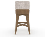 Canadel Downtown Swivel Counter or Bar Stool 8142 in FP Crypton® and 25 Pecan Washed, back view