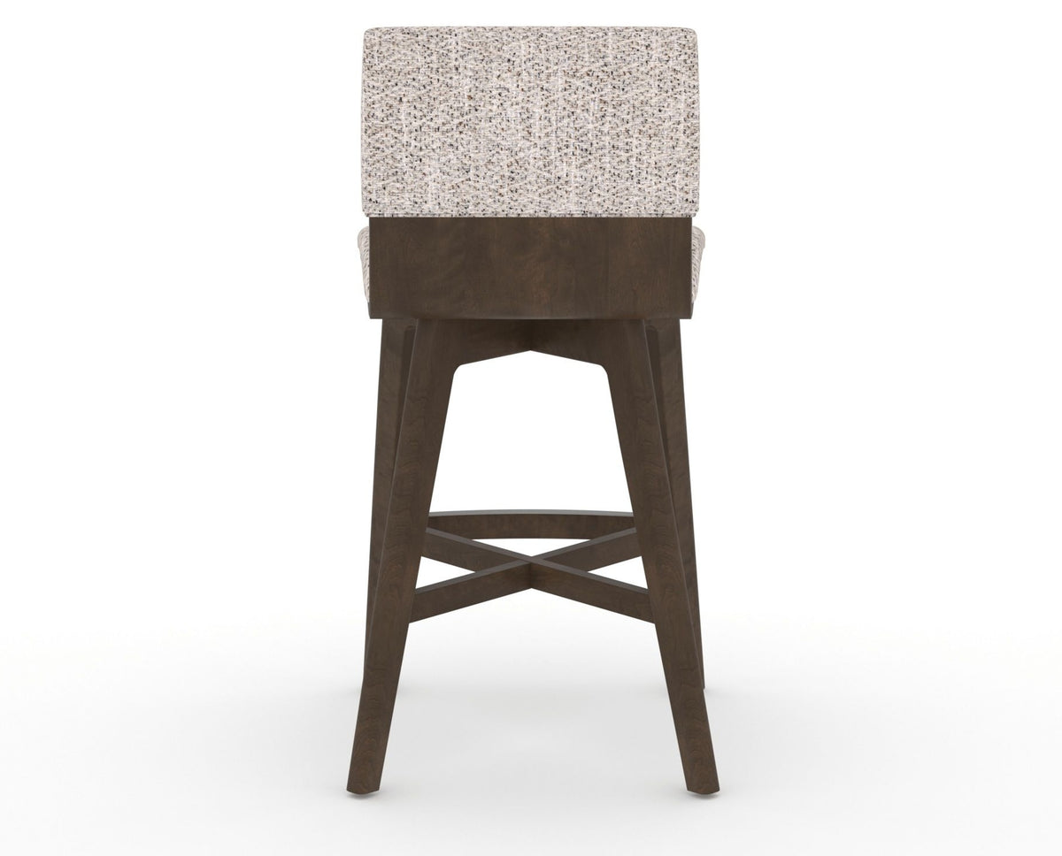 Canadel Downtown Swivel Counter or Bar Stool 8142 in FP Crypton® and 29 Hazelnut Washed, back view