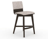 Canadel Downtown Swivel Counter or Bar Stool 8142 in FP Crypton® and 59 Davy's Grey, three-quarter view
