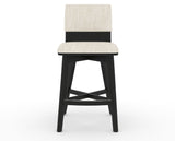 Canadel Downtown Swivel Counter or Bar Stool 8142 in FT InsideOut® and 05 Peppercorn Washed, front view