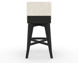 Canadel Downtown Swivel Counter or Bar Stool 8142 in FT InsideOut® and 05 Peppercorn Washed, back view