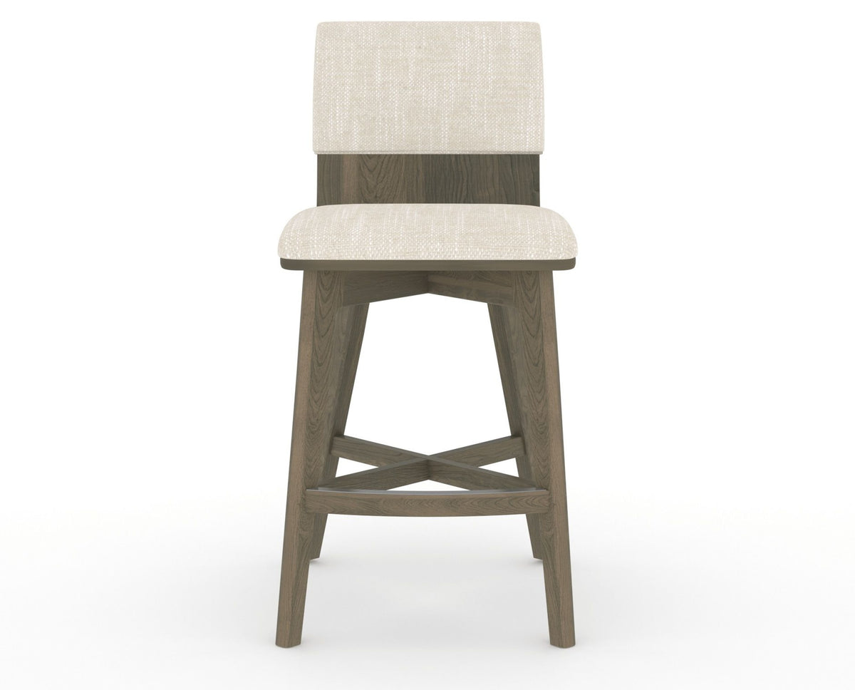 Canadel Downtown Swivel Counter or Bar Stool 8142 in FT InsideOut® and 08 Shadow, front view