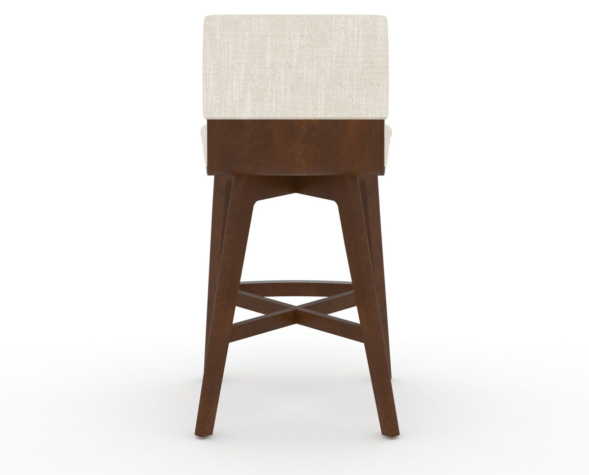 Canadel Downtown Swivel Counter or Bar Stool 8142 in FT InsideOut® and 19 Cognac Washed, back view