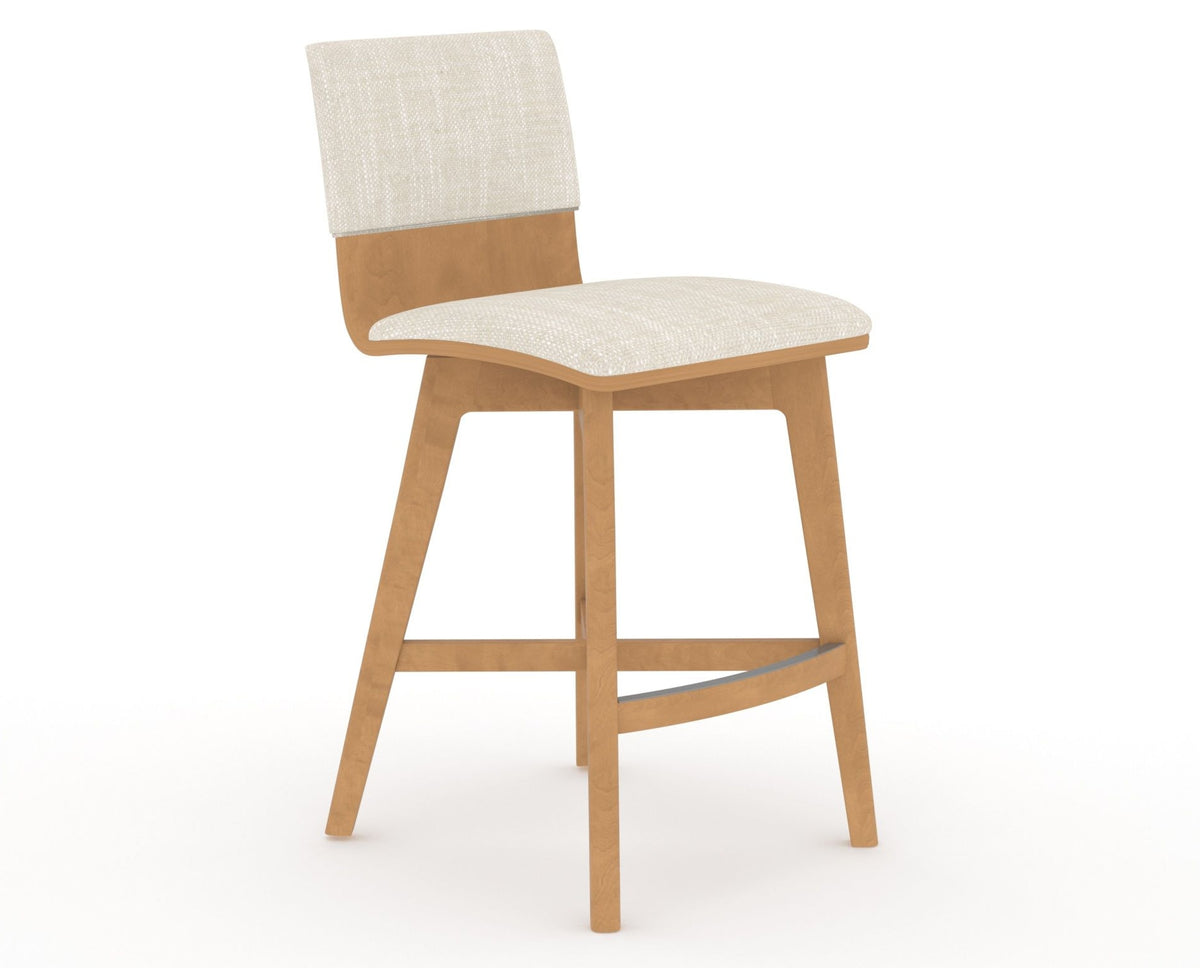 Canadel Downtown Swivel Counter or Bar Stool 8142 in FT InsideOut® and 20 Caramel Washed, three-quarter view