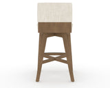 Canadel Downtown Swivel Counter or Bar Stool 8142 in FT InsideOut® and 25 Pecan Washed, back view