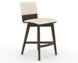 Canadel Downtown Swivel Counter or Bar Stool 8142 in FT InsideOut® and 29 Hazelnut Washed, three-quarter view