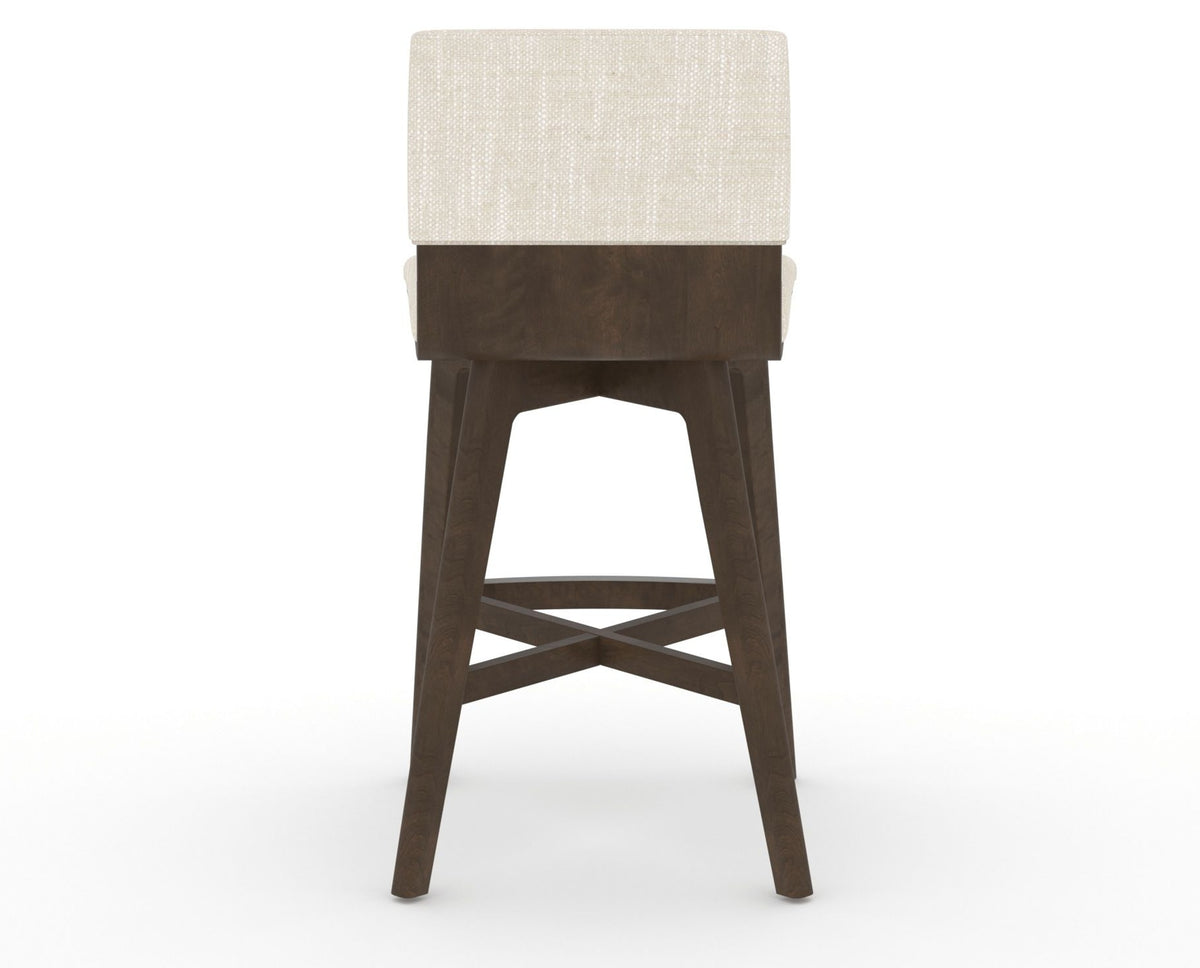 Canadel Downtown Swivel Counter or Bar Stool 8142 in FT InsideOut® and 29 Hazelnut Washed, back view