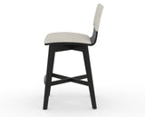 Canadel Downtown Swivel Counter or Bar Stool 8142 in TB Fabric and 05 Peppercorn Washed, side view