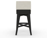 Canadel Downtown Swivel Counter or Bar Stool 8142 in TB Fabric and 05 Peppercorn Washed, back view