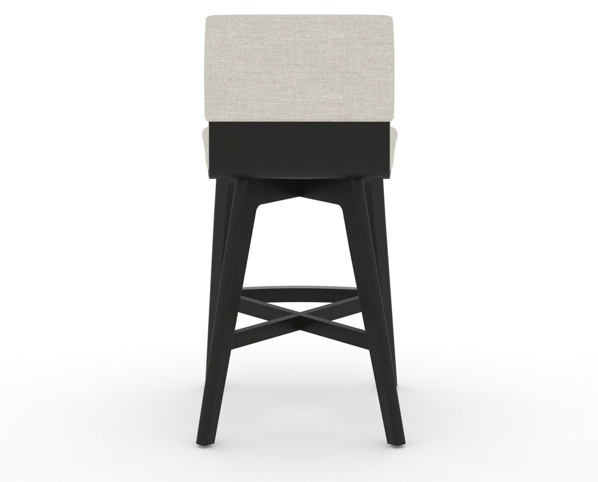 Canadel Downtown Swivel Counter or Bar Stool 8142 in TB Fabric and 05 Peppercorn Washed, back view