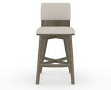 Canadel Downtown Swivel Counter or Bar Stool 8142 in TB Fabric and 08 Shadow, front view