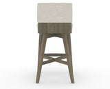 Canadel Downtown Swivel Counter or Bar Stool 8142 in TB Fabric and 08 Shadow, back view