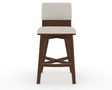 Canadel Downtown Swivel Counter or Bar Stool 8142 in TB Fabric and 19 Cognac Washed, front view