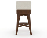 Canadel Downtown Swivel Counter or Bar Stool 8142 in TB Fabric and 19 Cognac Washed, back view
